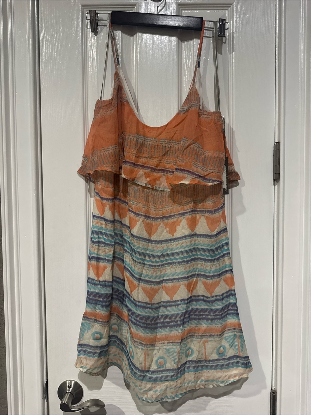 charlie jade Orange and Turquoise Striped Summer Dress